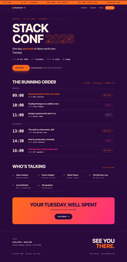 Event template — Marquee