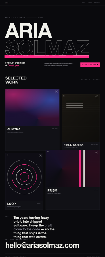 Portfolio template — Studio Bold